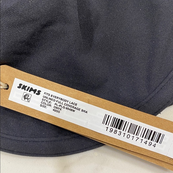 H6 NWT Skims Fits Everybody Lace Unlined Full Coverage Bra in Onyx 40DD - Picture 6 of 7